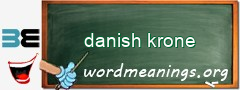 WordMeaning blackboard for danish krone